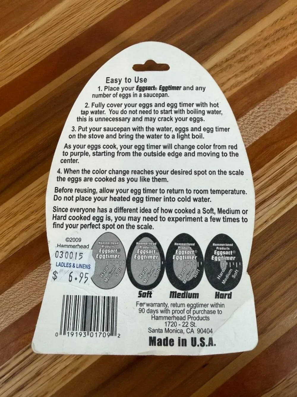 Vintage Eggsact Eggtimer Hammerhead Products Boiled Egg Color Changing Timer NOS